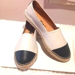 JUTELIA  Leather Cap Toe Espadrille Flats Made In Spain EU41